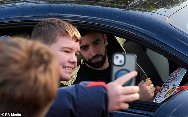 Bruno Fernandes leaving Manchester United´s Carrington training ground on Tuesday (Annabel Lee-Ellis/PA.