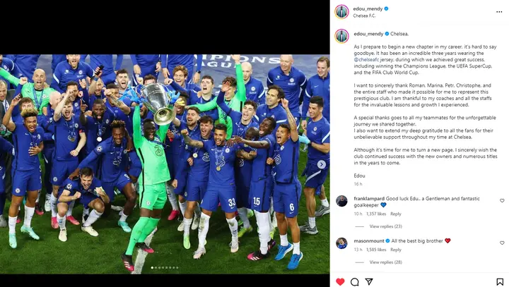 The goalkeeper posted a heartfelt message on social media