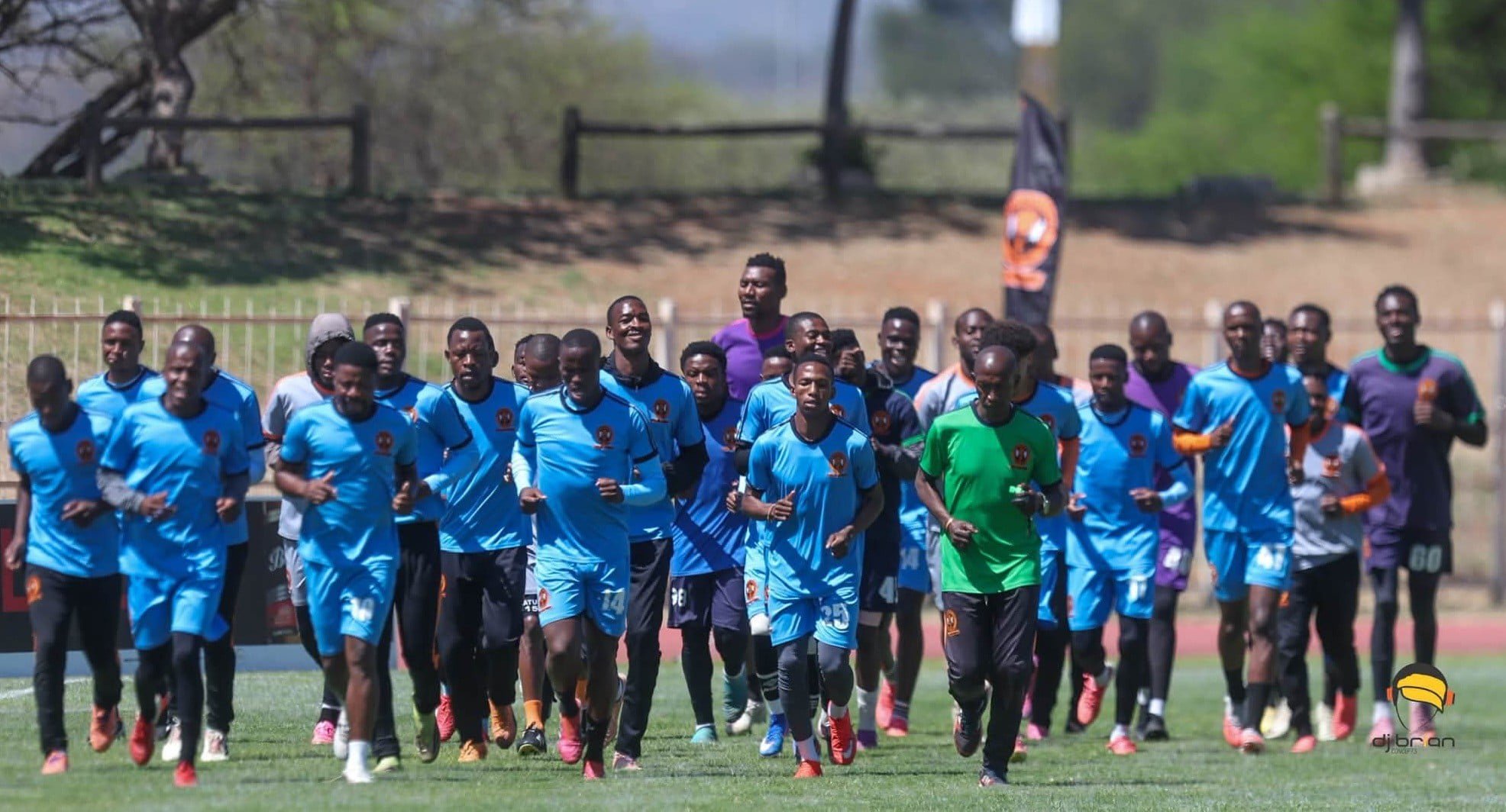 Polokwane City players training at Old Peter Mokaba Stadium ahead of their Carling knockout Cup clash against Siwelele FC.
