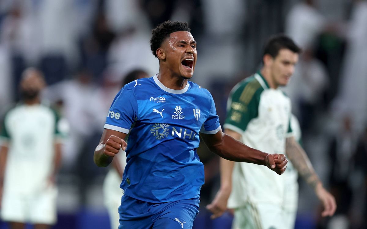 RIYADH, SAUDI ARABIA - SEPTEMBER 01: Ollie Watkins of Al Hilal celebrates scoring his team’s third goal during the Saudi Pro League match between Al Hilal and Al Ahli at Kingdom Arena on September 01, 2026 in Riyadh, Saudi Arabia. (Photo by Yasser Bakhsh/Getty Images)