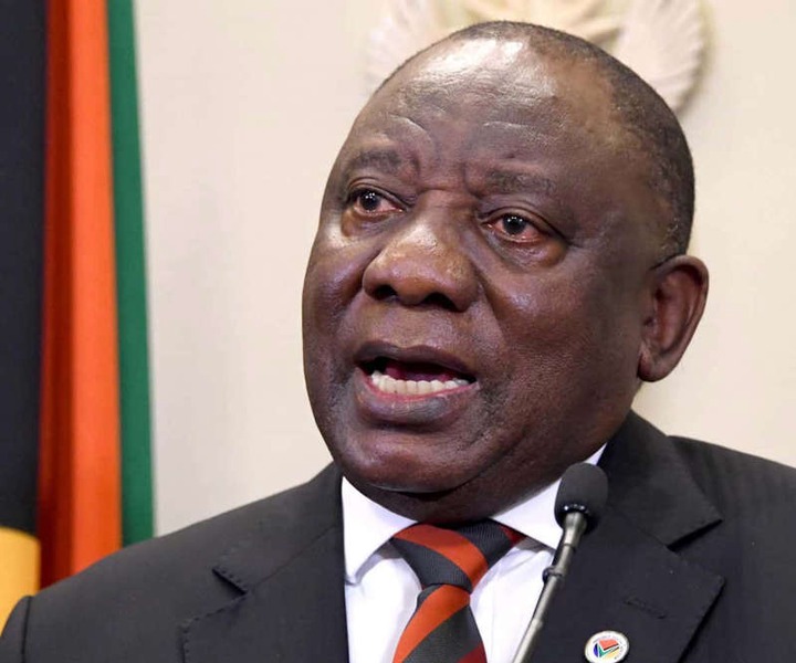 Cyril Ramaphosa wearing a suit and tie