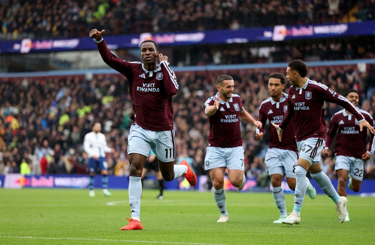 BIRMINGHAM, ENGLAND - OCTOBER 24: Nicolas Jackson of Aston Villa celebrates scoring his team’s first goal during the Premier League 2026/27 match between Aston Villa FC and Manchester City at Villa Park on October 24, 2026 in Birmingham, England. (Photo by Neville Williams/Aston Villa FC via Getty Images)