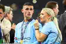Phil Foden (left) has reportedly visited a psychic with his girlfriend Rebecca Cooke (right)