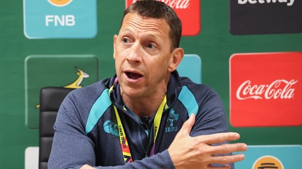 24 October 2026; Ireland head coach Scott Bemand during the post-match press conference following the WXV Global Series match between South Africa and Ireland at Athlone Stadium in Cape Town, South Africa. Photo by Shaun Roy/Sportsfile
